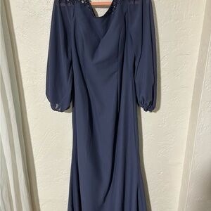 Elegant Navy Blue Evening Dress